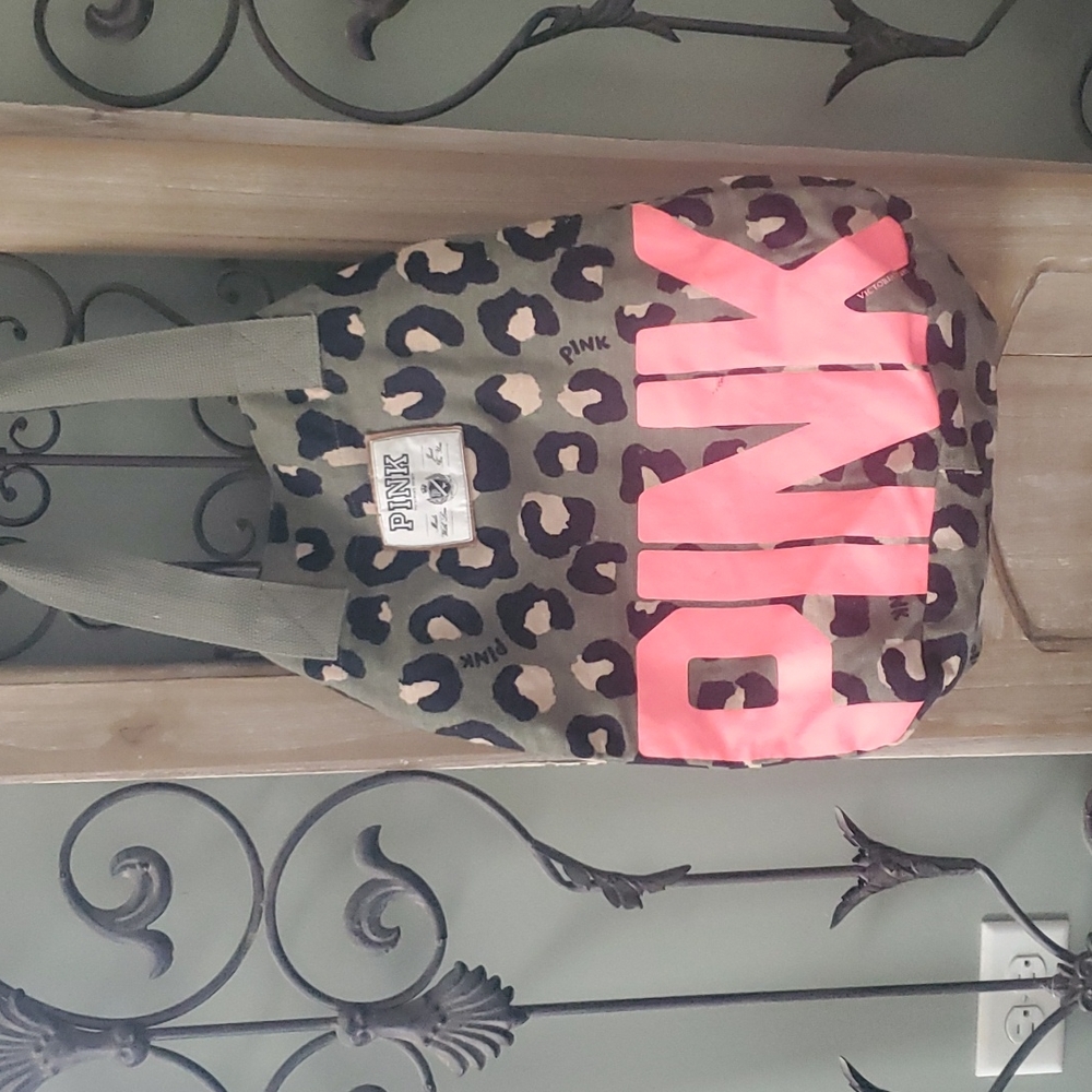 Pink brand tote